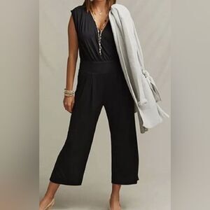 CAbi Downtown Sleeveless Wide Leg Jersey Jumpsuit in  Black Size Medium EUC